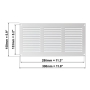 300x150mm ventilation grille - white exhaust air grille with insect protection exhaust air - EUROPLAST