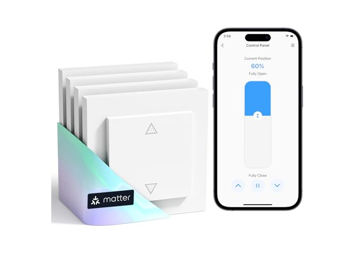 Interruptor de persiana enrollable Meross Matter Wi-Fi para cortinas inteligentes (juego de 4) Interruptor de persiana enrollable Meross Matter Wi-Fi para cortinas inteligentes (juego de 4)