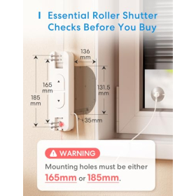 Meross Smart Electric Roller Shutter Drive, Flush Mount, Voice Control, Compatible with Apple HomeKit, Alexa, Google