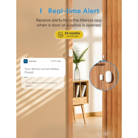 Розумний дверний датчик Meross для домашньої безпеки - сумісний з Apple HomeKit і Alexa
