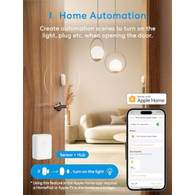 Розумний дверний датчик Meross для домашньої безпеки - сумісний з Apple HomeKit і Alexa