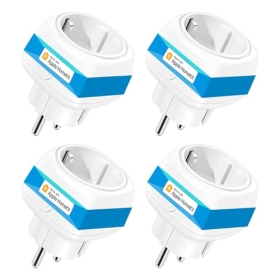 4er-Set Meross WLAN Smart Plugs kompatibel mit Apple HomeKit WiFi Plug mit Sprach- und Fernbedienung, 10 Ampere, kein Hub