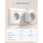 Set of 4 Meross WLAN Smart Plugs compatible with Apple HomeKit WiFi Plug with voice and remote control, 10 amps, no hub