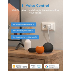 Enchufe WiFi Meross: inteligente, 16 A, con control por voz y app, temporizador