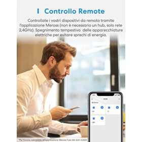 Italienische Smart-Steckdose von Meross, Energieüberwachung, WLAN-Steckdose (Typ L) 16 A 3840 W, Fernbedienung, Überlastschutz, Timer-Funktion