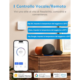 Termostato de caldera Meross Wi-Fi con función de programación y pantalla táctil LED, compatible con Apple HomeKit, Alexa y Google Assistant