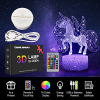3D Unicorn Night Light for Kids with Remote Control