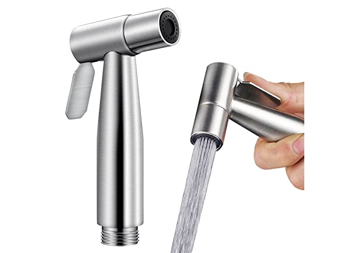 Ducha de mano de acero inoxidable con potente chorro para inodoros y bidés. Ducha de mano de acero inoxidable con potente chorro para inodoros y bidés.