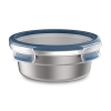 EMSA Clip & Close food container, stainless steel, 0.8L, round