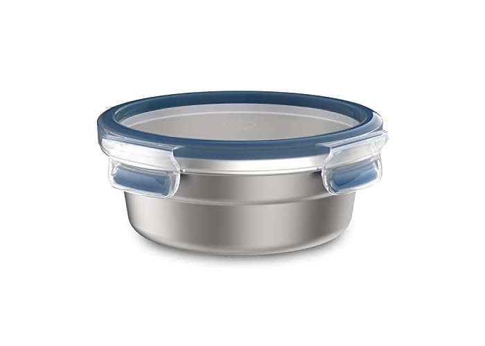 EMSA Clip & Close food container, stainless steel, 0.8L, round EMSA Clip & Close food container, stainless steel, 0.8L, round