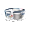 EMSA Clip & Close food container, stainless steel, 0.8L, round