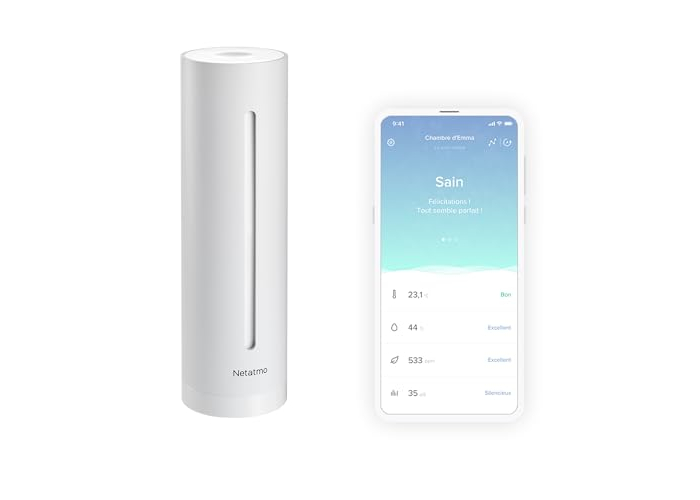 Розумний монітор якості повітря Netatmo з датчиком CO₂, температури та вологості Розумний монітор якості повітря Netatmo з датчиком CO₂, температури та вологості