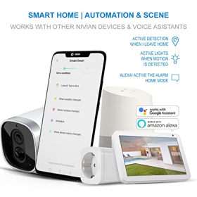 Вулична WiFi камера NIVIAN із сонячною панеллю та акумулятором 10400 мАг – Full HD
