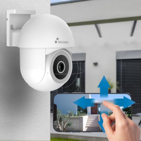NIVIAN 2K PTZ WiFi камера з обертанням на 360°, нічним баченням та двостороннім аудіозв'язком
