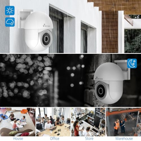 NIVIAN 2K PTZ WiFi камера з обертанням на 360°, нічним баченням та двостороннім аудіозв'язком