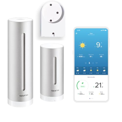 Бездротова метеостанція Netatmo, Wi-Fi, настінне кріплення, термо, гігро, якість повітря, Alexa