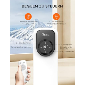 Масляний радіатор Midea NY2311-24UR, мобільний обігрівач, 11 ребер