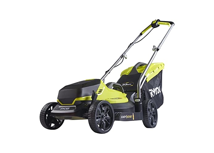 Аккумуляторная газонокосилка RYOBI 18V One+ Ø33 см, функция мульчирования и сбора травы, компактная Аккумуляторная газонокосилка RYOBI 18V One+ Ø33 см, функция мульчирования и сбора травы, компактная