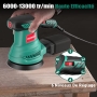 HYCHIKA Orbital Sander – 300 W, 6 Speeds, 13000 rpm, with Dust Extractor and 12 Sanding Discs 125 mm