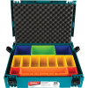 Makita MAKPAC Ordnungs-Set – 14-teilig mit farbigen Boxen & Deckelpolstern