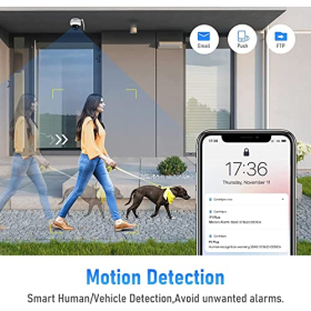 JideTech 5MP PTZ WiFi Außenkamera mit 4x Zoom, Nachtsicht, Bewegungserkennung & 2-Wege Audio
