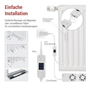 EMOS DUO fan heater, 2 units, temperature sensor, controller, charger, 36 m³/h airflow, energy-saving