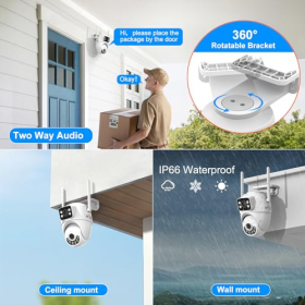 ENSTER 4G Outdoor Camera – Dual Lens, SIM, Auto-Tracking, Color Night Vision