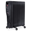 Pro Breeze 2500 W energieeffizienter Ölradiator, Elektroradiator mit 11 Lamellen, integrierter Timer, 3 Heizstufen, einstellbarer Thermostat und Sicherheitsabschaltung (schwarz)
