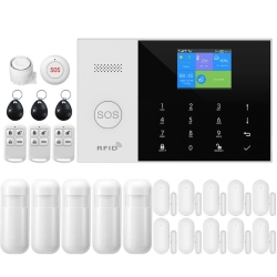 GSM Smart Home Alarm Kit - WiFi, Siren, Sensors & Remote Control (24 pieces)