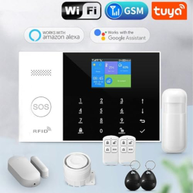 GSM Smart Home Alarm Kit - WiFi, Sirene, Sensoren & Fernbedienung (24 Teile)