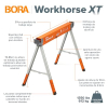 Bora Workhorse XT 2 Folding Sawhorses, Height Adjustable, Robust for Professionals