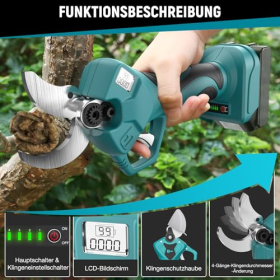 Professionelle Akku-Schere OHYES mit LCD, ergonomischem Griff und doppeltem Schutz