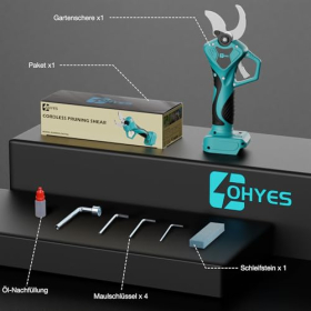 Professionelle Akku-Schere OHYES mit LCD, ergonomischem Griff und doppeltem Schutz