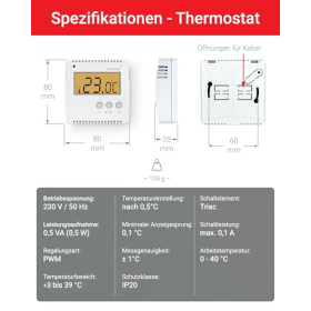 PT14-HT-SEH Raumthermostat ELEKTROBOCK mit Stellantrieb und LCD