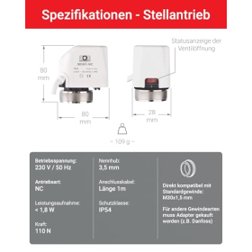 PT14-HT-SEH Raumthermostat ELEKTROBOCK mit Stellantrieb und LCD