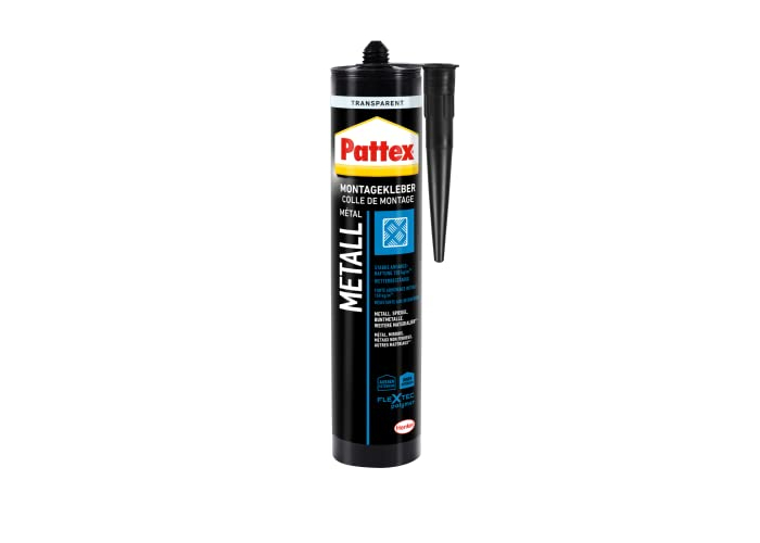 Pattex Montage Metall, stronger assembly adhesive for metal, non-ferrous metal, and mirrors, construction adhesive for all materials*, elastic metal adhesive for indoor and outdoor use**, 1x325g Pattex Montage Metall, stronger assembly adhesive for metal, non-ferrous metal, and mirrors, construction adhesive for all materials*, elastic metal adhesive for indoor and outdoor use**, 1x325g