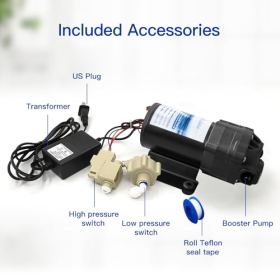 Geekpure Booster Set for Reverse Osmosis, Transformer + Pressure Switch + Accessories