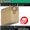 Parkside Staubsaugerbeutel Original 10er Set, passend für Nass Trockensauger PNTS Serie