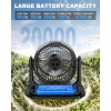 Camping Ventilator mit 9L Wassertank & 20000mAh Akku, LED & Nebel