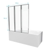 MARWELL Premium 3-panel folding door made of tempered safety glass