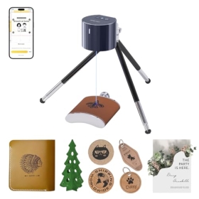 LaserPecker L1 Pro - Cortadora láser portátil para madera, cuero y acrílico, con gafas de seguridad y mesa (Básica)