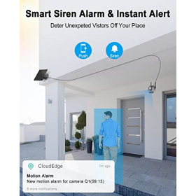 Вулична камера ANRAN 2K – WiFi, панорамування 360°, сонячне живлення, PIR-датчик, прожектор