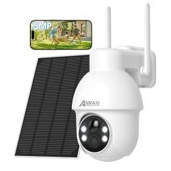 ANRAN 5MP WiFi Solar Kamera, 360° Pan&Tilt, Audio, PIR, Alexa
