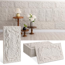 3D wall panels, stone look, 45x25 cm, 2 cm thick - White, interior/exterior cladding