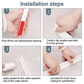 6 m x 20 mm self-adhesive splash guard shower strips with silicone rubber