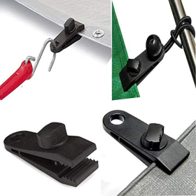 QH Planenclips Set zur Befestigung von Planen und Abdeckungen, Schwarz