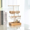 Organizador de joyas QILICZ de 3 niveles, dorado, para pendientes, anillos y collares