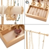 Organizador de joyas QILICZ de 3 niveles, dorado, para pendientes, anillos y collares