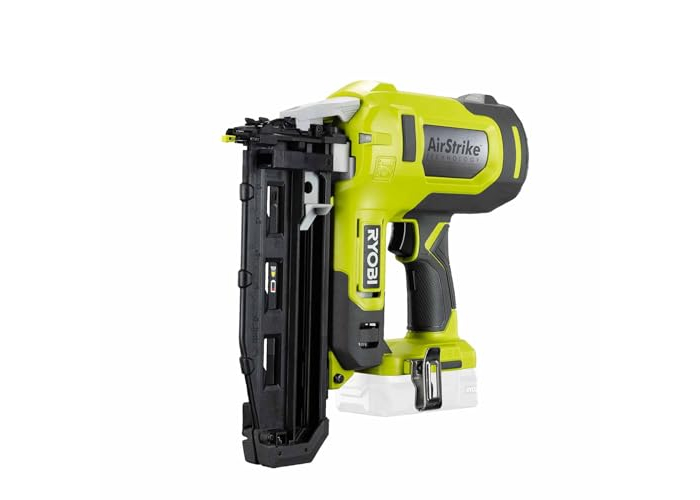 RYOBI 16G Finish Nailer 18V ONE+, 100 nails, 2 protective tips, belt hook RYOBI 16G Finish Nailer 18V ONE+, 100 nails, 2 protective tips, belt hook