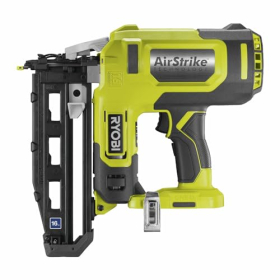 Clavadora de acabado RYOBI 16G 18V ONE+, 100 clavos, 2 puntas protectoras, gancho para cinturón